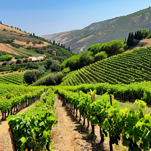 Home 23 **Galilee, Israel:** Lush green hills, vibrant forests, blooming gardens, and vineyards under a bright sunny sky. Local markets with fresh fruits and vegetables.