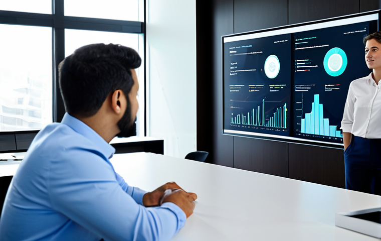 A diverse group of professional business individuals, fully clothed in modest business attire, are engaged in a collaborative discussion in a sleek, modern high-tech office. Large digital screens display complex data visualizations and innovative software interfaces in the background, symbolizing cutting-edge innovation. The atmosphere is one of focused innovation and partnership. Perfect anatomy, correct proportions, natural pose, well-formed hands, proper finger count, natural body proportions. Safe for work, appropriate content, fully clothed, professional, high quality.