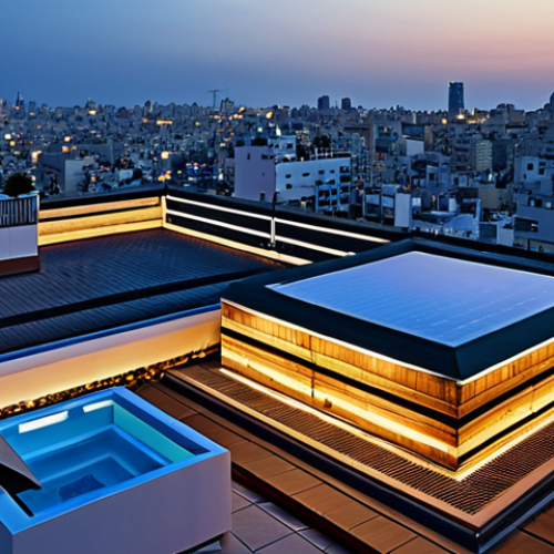 Home 9 Prompt 1: Tel Aviv Rooftop Evening**