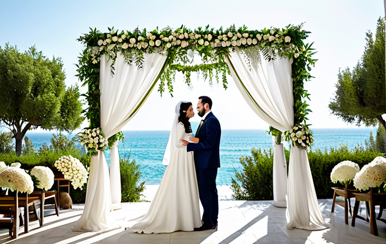 **

"A Jewish wedding ceremony under a beautifully decorated chuppah, with the bride and groom exchanging rings, fully clothed in traditional modest wedding attire, safe for work, perfect anatomy, natural proportions, professional photography, bright and joyful atmosphere, family-friendly"

**