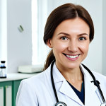 **

"A professional female doctor in a modern, brightly lit clinic in Moscow, Russia. She is wearing a clean, white lab coat and a stethoscope. The environment is clean and sterile, showcasing advanced medical equipment in the background. She is smiling warmly at the viewer. fully clothed, appropriate content, safe for work, perfect anatomy, natural proportions, professional photography, high quality, modest clothing"

**