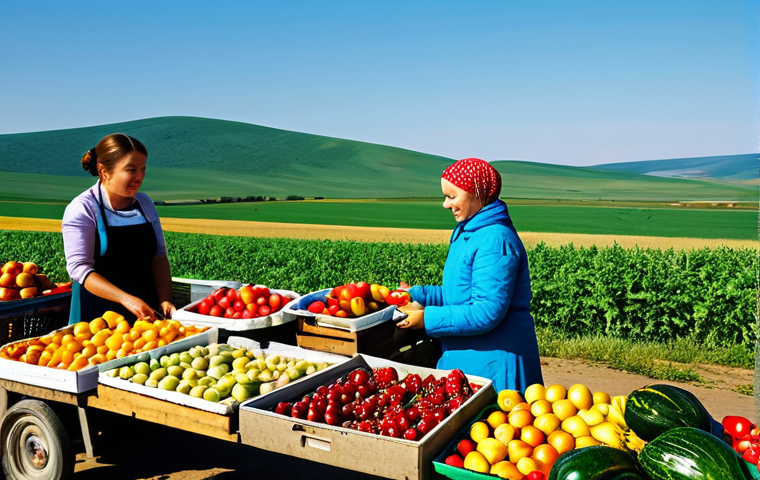 이스라엘에서의 최신 관광 트렌드 - **

A family-friendly scene at a farmer's market in the Russian countryside. A mother and child, ful...