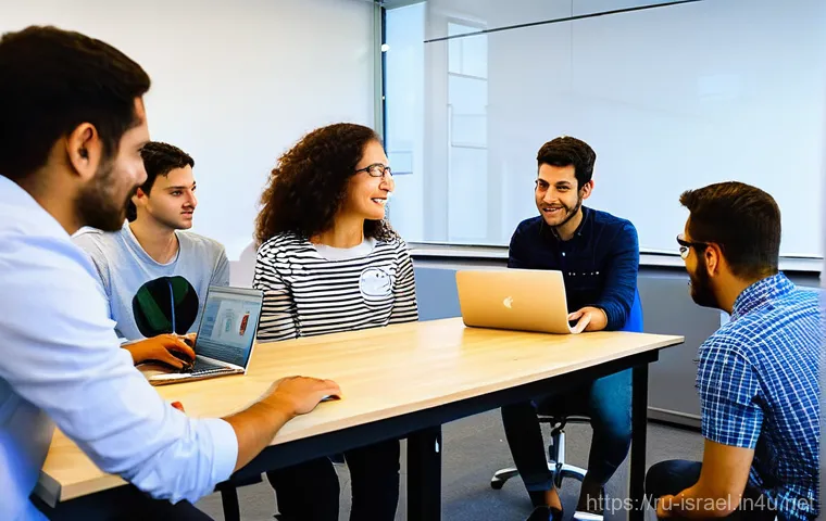 이스라엘의 대학 및 연구 기관 - Dynamic University Discussion**
    "An inspiring scene inside a modern Israeli university classroom...