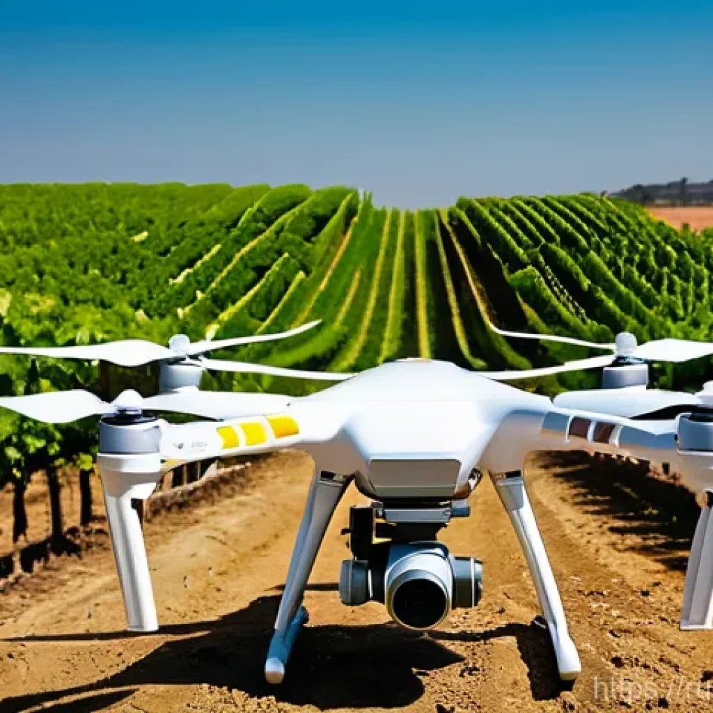 이스라엘의 항공우주 기술 - **Prompt:** A high-resolution, cinematic shot of an advanced Israeli agricultural drone, sleek and m...