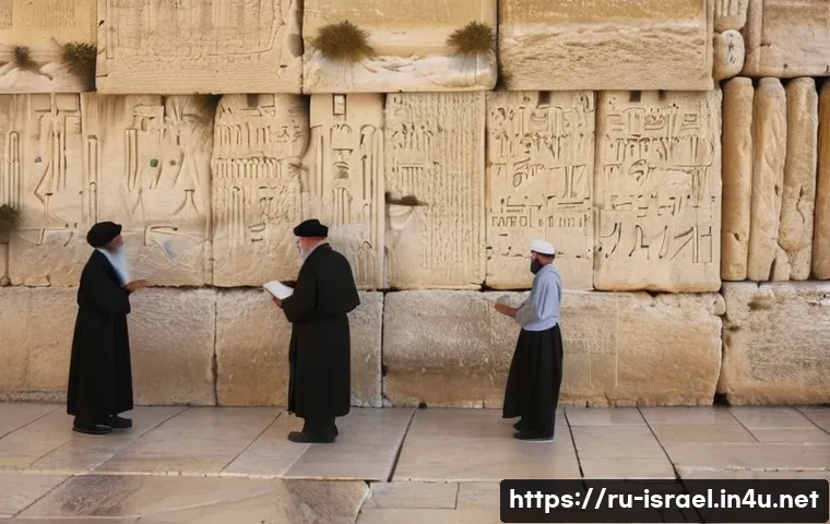 예루살렘 관광 명소  통곡의 벽 - A serene scene of the Western Wall in Jerusalem at early morning light, showing massive ancient lime...
