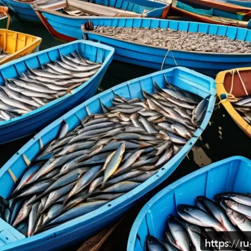 이스라엘의 주요 수산 자원 - A vibrant Mediterranean coastal fishing scene in Israel at dawn, featuring traditional wooden fishin...